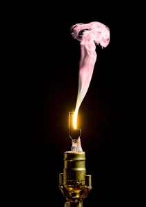 Photo of burning filament of light bulb
