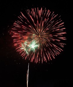 Isolated fireworks shot