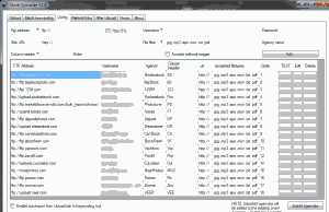 Configuration tab of StockUploader for stock photo agency uploads