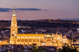 Toledo Cathedral at dusk