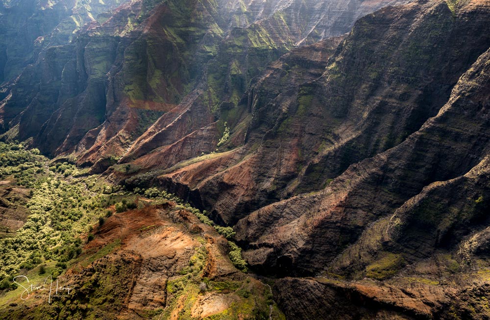 Waimea Canyon from a helicopter tour of Kauai